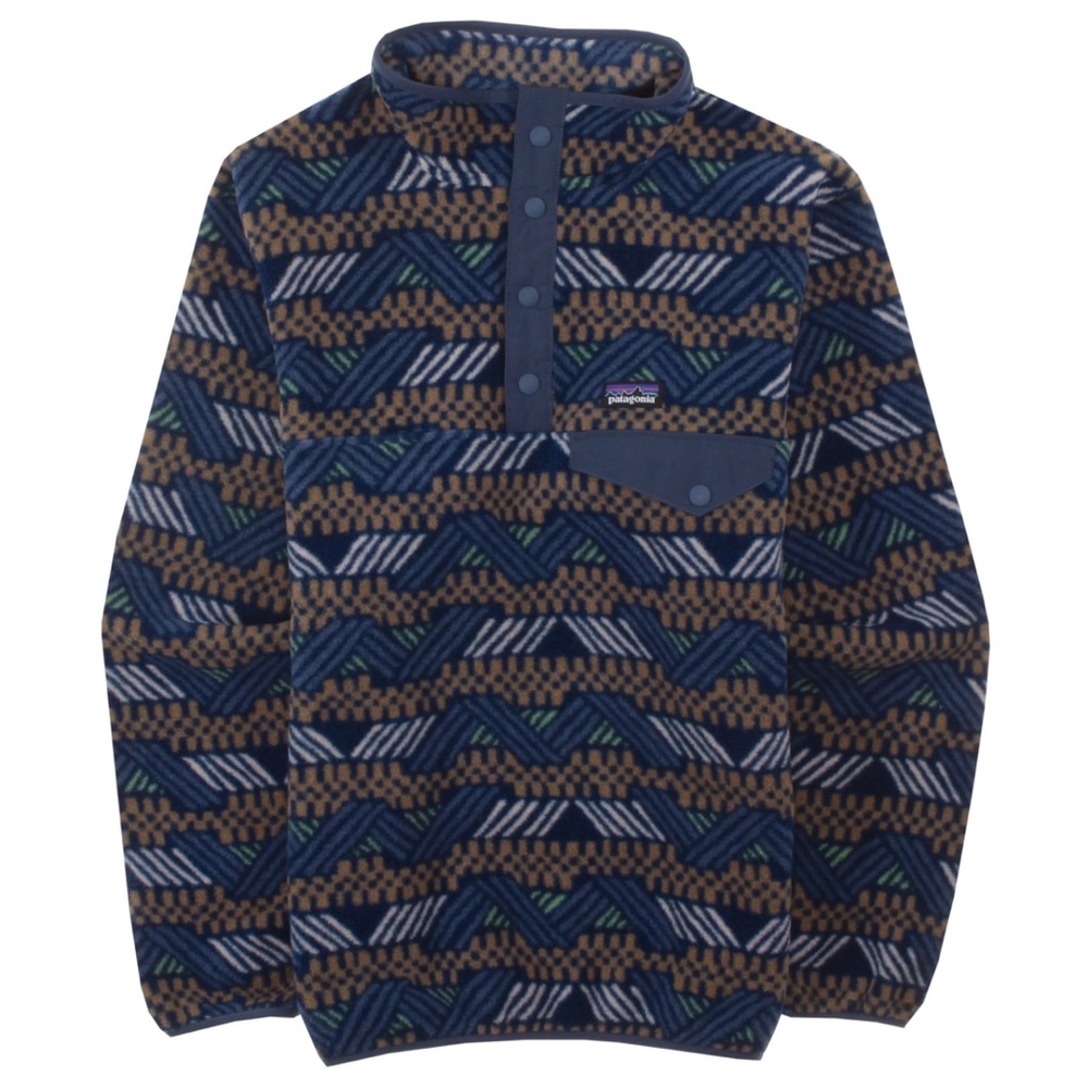 Patagonia Kids Blue and Brown Patterned Sweater
